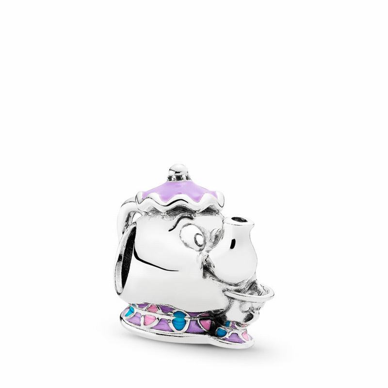 Pandora Disney Mrs. Potts & Chip Beauty And The Beast Charm Ireland - Sterling Silver/Enamel/Blue -